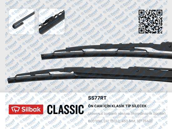 SILBAK SS77RT Silecek Supurgesi 600 450mm C2-C3-Chevrolet Cruze-Hyundai Santa Fe-Kia Sorento-Megane Ii  ####